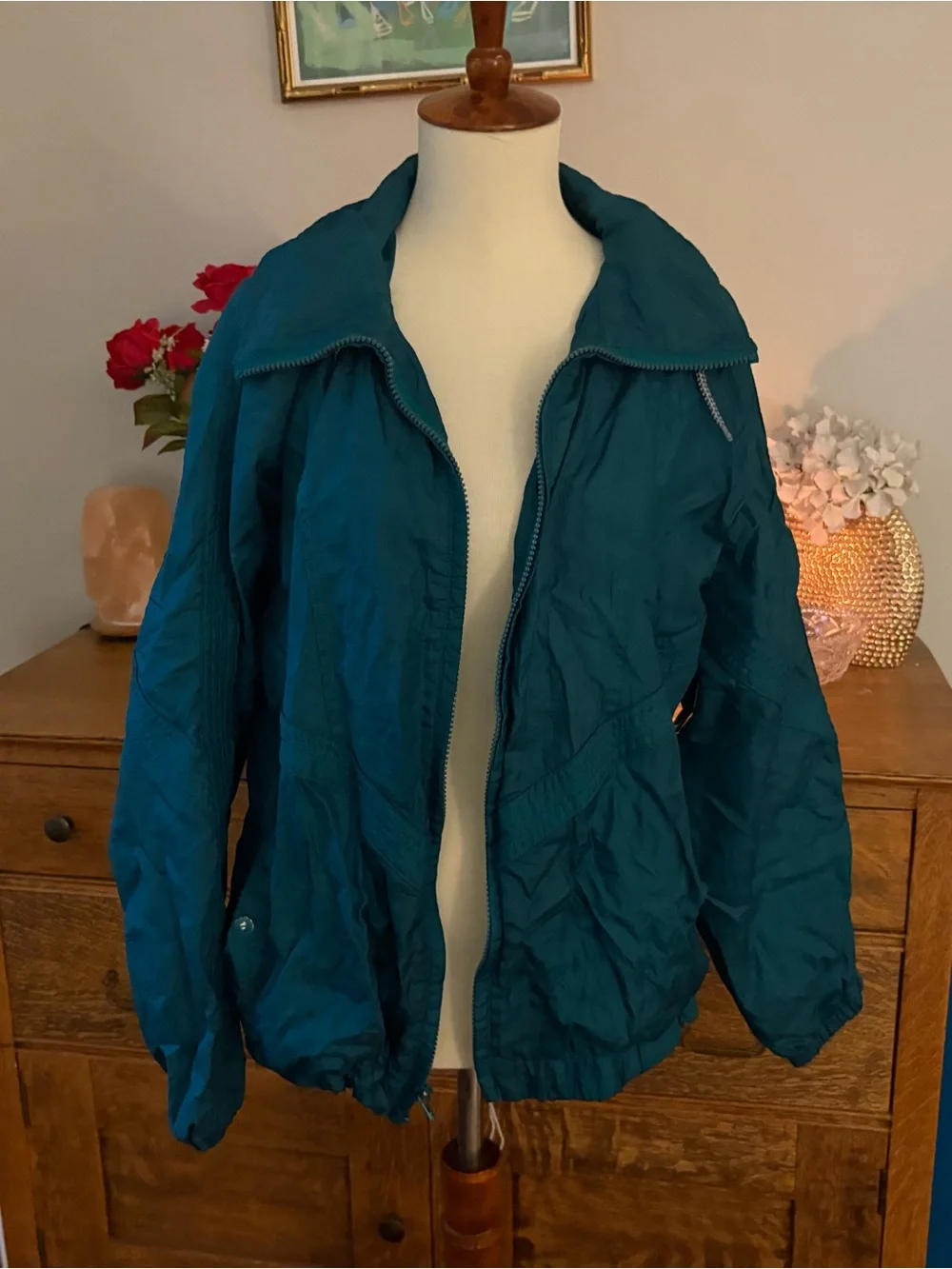 Pacific Trail Teal Women's Lightweight Jacket Medium Hiking Vintage Country Club